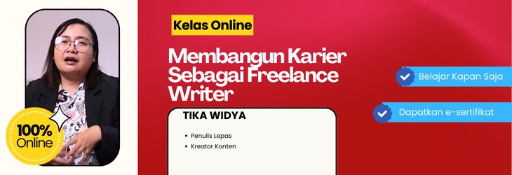 Banner Kelas Online Membangun Karier Sebagai Freelance Writer